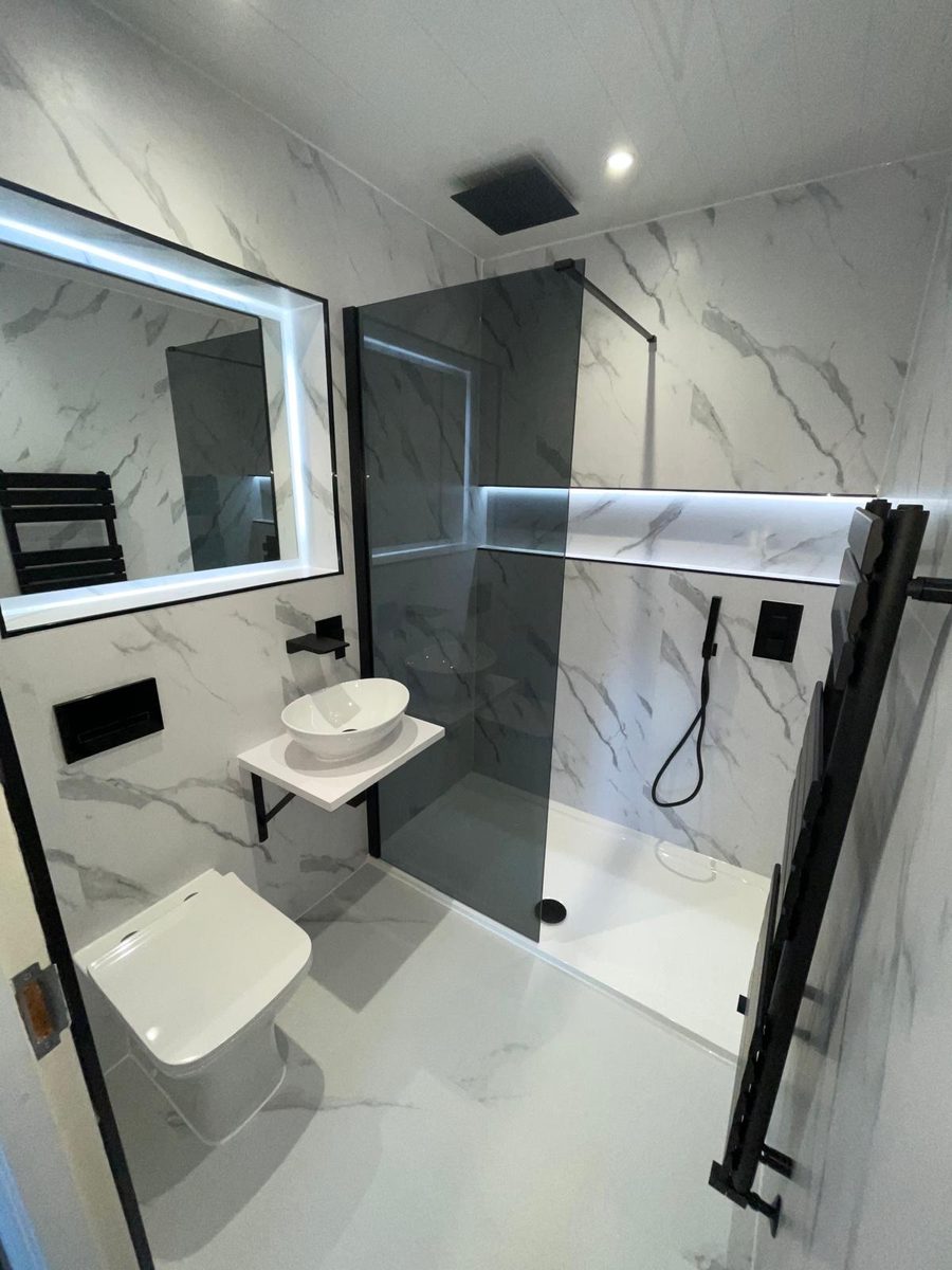 The same bathroom after, fitted by GPH Plumbing & Heating