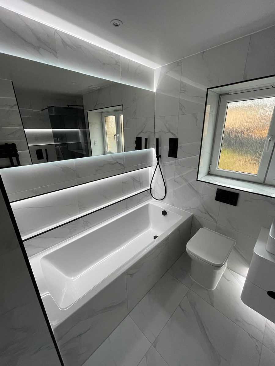 The same bathroom after, fitted by GPH Plumbing & Heating