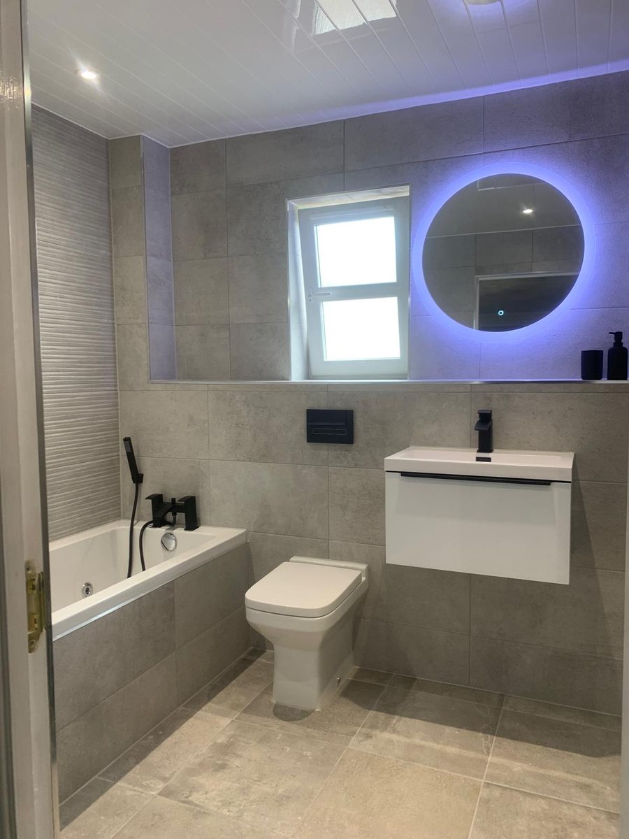 The same bathroom after, fitted by GPH Plumbing & Heating