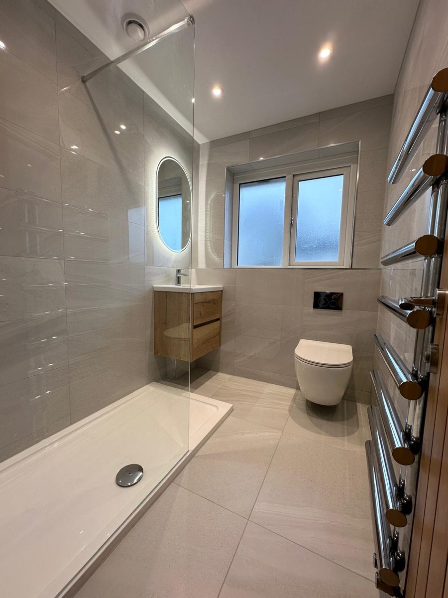The same bathroom after, fitted by GPH Plumbing & Heating